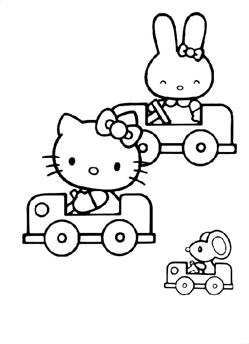 Plansa de colorat cu Hello Kitty 63 89